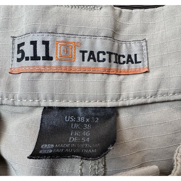 5.11 Tactical Fast-Tac Urban Pants Size 38X32 Khaki, Cargo Security Police - Picture 4 of 5